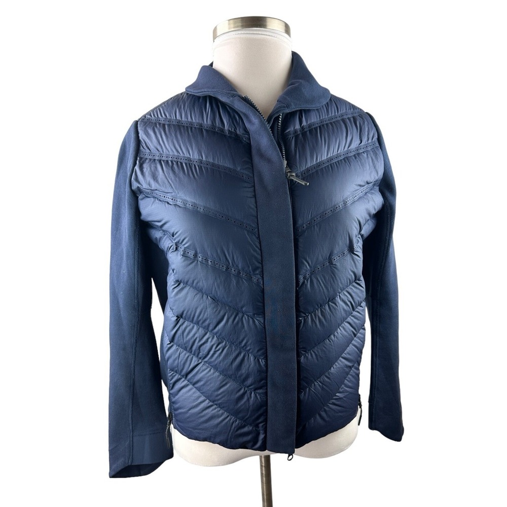 NIKE Tech Fleece Puffer Aeroloft Bomber Jacket Navy Goose Down 804982-423 Large - Picture 10 of 15